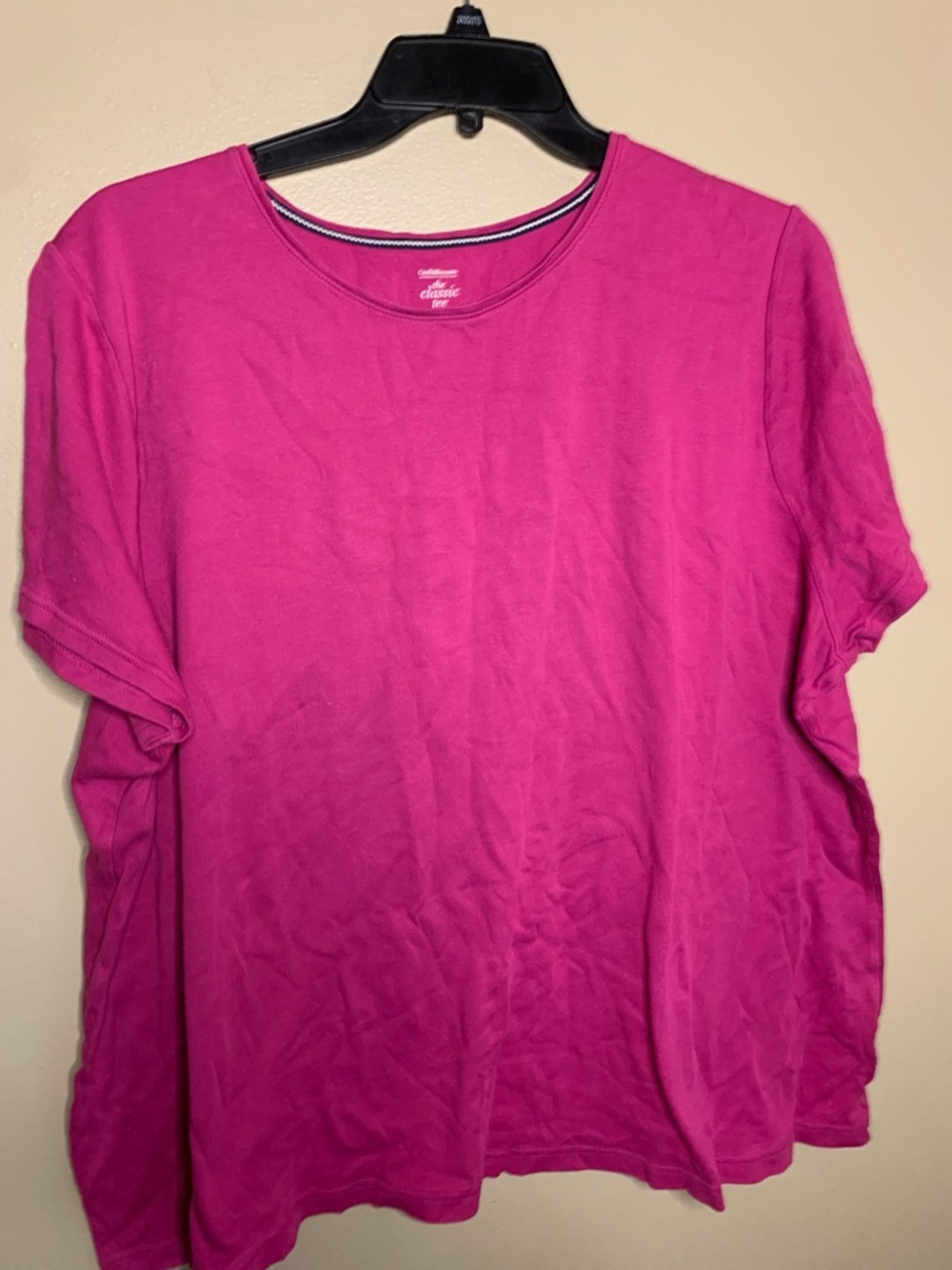 croft & barrow Fuchsia Short Sleeve Crew Neck Tee